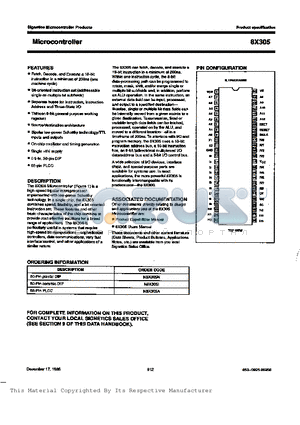 8X305A datasheet - Signetics Microcontroller Products