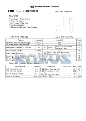 C10920FR datasheet - FRD DUAL DIODE - ANODE COMMON