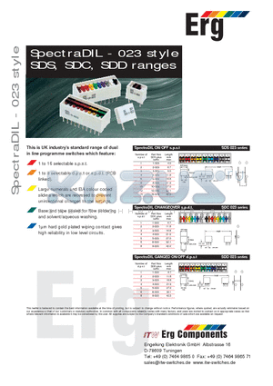 8-023 datasheet - SpectraDIL - 023 style SDS, SDC, SDD ranges