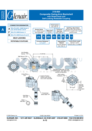 319A064XMT16A datasheet - Composite Swing-Arm Backshell