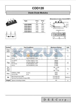 CDD120 datasheet - Diode-Diode Modules