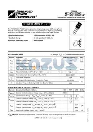 APT13GP120BDQ1G datasheet - POWER MOS 7 IGBT