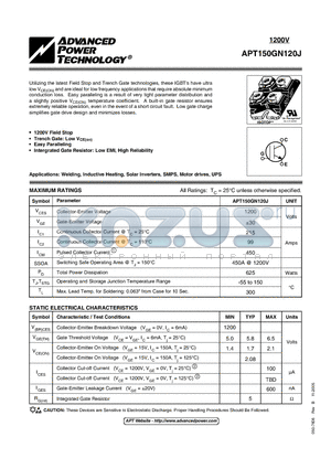 APT150GN120J datasheet - IGBT