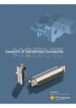 DANF-25S-L2-E03-A191 datasheet - Eurostyle D Subminiature Connectors