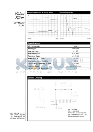 2396 datasheet - Video Filter