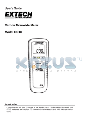 CO10 datasheet - Carbon Monoxide Meter