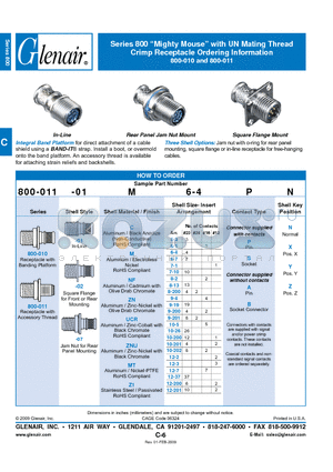 800-010-01C7-1PY datasheet - Crimp Receptacle Ordering Information