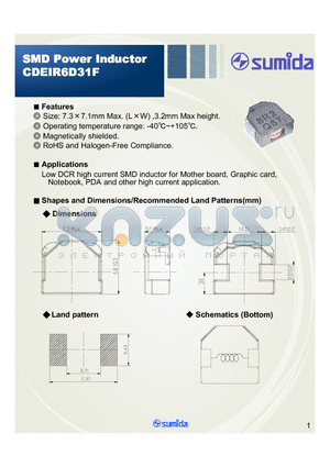 CDEIR6D31FNP-100MC datasheet - SMD Power Inductor