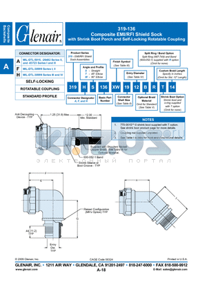 319AT136XMT18 datasheet - Composite EMI/RFI Shield Sock