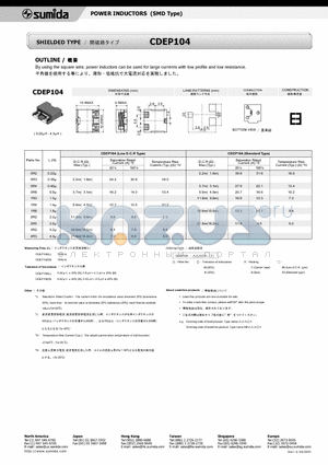 CDEP104-0R8B-88 datasheet - POWER INDUCTORS (SMD Type)
