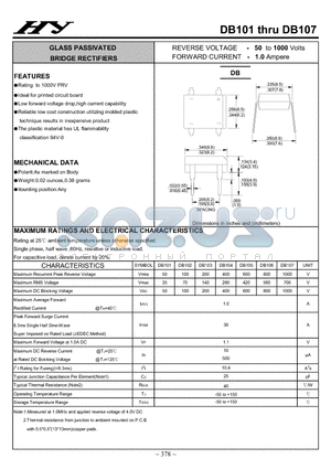 DB101_1 datasheet - GLASS PASSIVATED BRIDGE RECTIFIERS