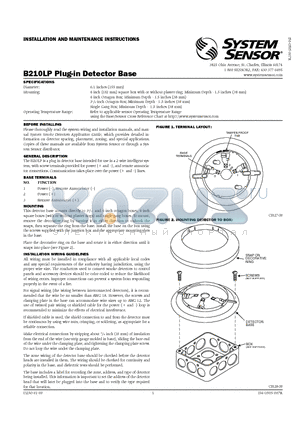 B224RB datasheet - Low-Profile Intelligent Combination Smoke Detector