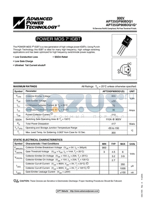 APT25GP90BDQ1 datasheet - POWER MOS 7 IGBT