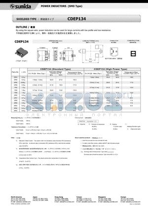 CDEP134-0R4MB datasheet - POWER INDUCTORS (SMD Type)