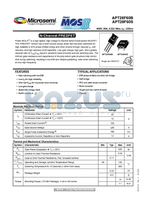 APT28F60B_09 datasheet - N-Channel FREDFET