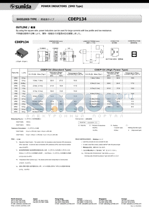 CDEP134-0R9NC datasheet - POWER INDUCTORS (SMD Type)