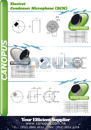 CO6015 datasheet - Electret Condenser Microphone (ECM)