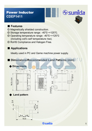 CDEP1411NP-100MC-150 datasheet - Power Inductor
