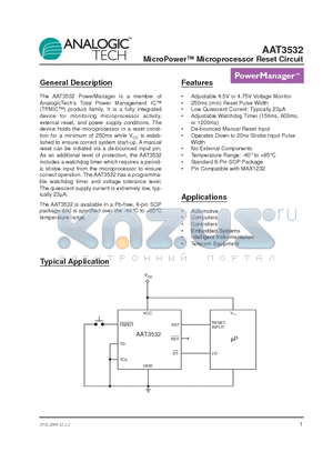 AAT3532_05 datasheet - MicroPower Microprocessor Reset Circuit