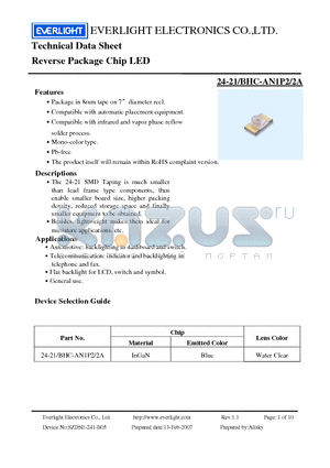 24-21/BHC-AN1P2/2A datasheet - Chip LED