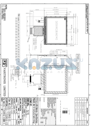 COG-T350MHQ-03 datasheet - LCM Module Specification