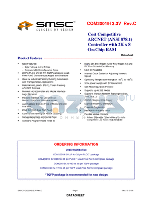 COM20019I3V-HD datasheet - Cost Competitive ARCNET (ANSI 878.1) Controller with 2K x 8 On-Chip RAM