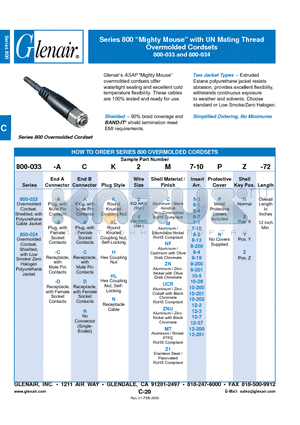 800-033-AAK2M5-3 datasheet - Overmolded Cordsets