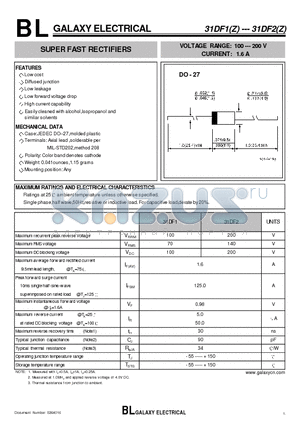 31DF2Z datasheet - SUPER FAST RECTIFIERS