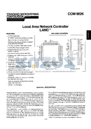 COM9026 datasheet - LOCAL AREA NETWORK CONTROLLER LANC-TM