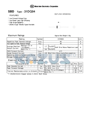 31DQ04 datasheet - Low Forward Voltage drop Diode