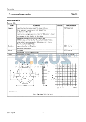 CON-P26 datasheet - P cores and accessories