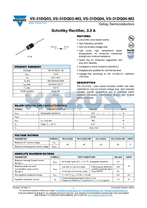 31DQ04 datasheet - Schottky Rectifier, 3.3 A