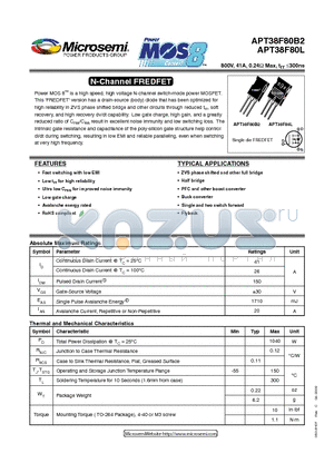 APT38F80B2_09 datasheet - N-Channel FREDFET