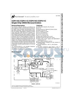 COP310C datasheet - Single-Chip CMOS Microcontrollers