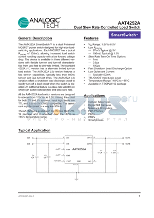 AAT4252A datasheet - Dual Slew Rate Controlled Load Switch