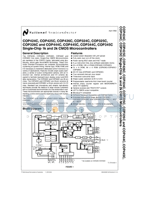 COP425C datasheet - Single-Chip 1k and 2k CMOS Microcontrollers