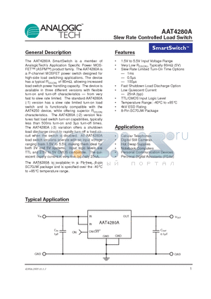 AAT4280AIJS-3-T1 datasheet - Slew Rate Controlled Load Switch