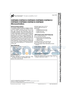 COP680C-XXX/V datasheet - Microcontrollers
