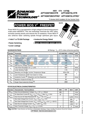 APT40M70B2VFRG datasheet - POWER MOS V FREDFET