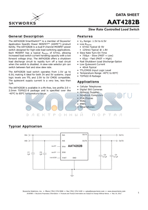 AAT4282B datasheet - Slew Rate Controlled Load Switch