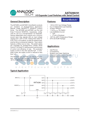 AAT4290_06 datasheet - I/O Expander Load Switches with Serial Control