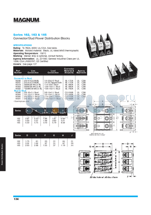 16591 datasheet - Connector/Stud Power Distribution Blocks