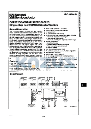 COP8720CV datasheet - SINGLE-CHIP MICROCMOS MICROCONTROLLERS
