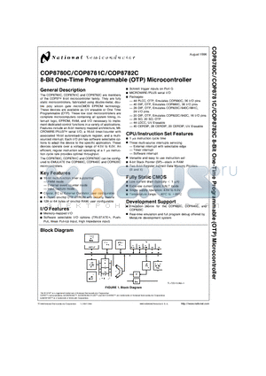 COP8780C datasheet - 8-Bit One-Time Programmable (OTP) Microcontroller