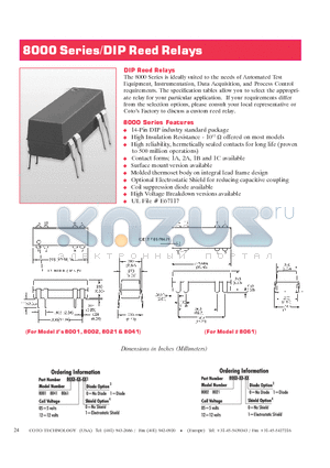 8002-05-10 datasheet - DIP Reed Relays