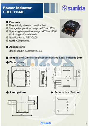 CDEPI115ME datasheet - Power Inductor