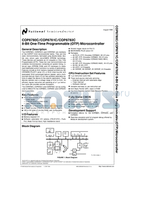 COP8781CN datasheet - 8-Bit One-Time Programmable (OTP) Microcontroller