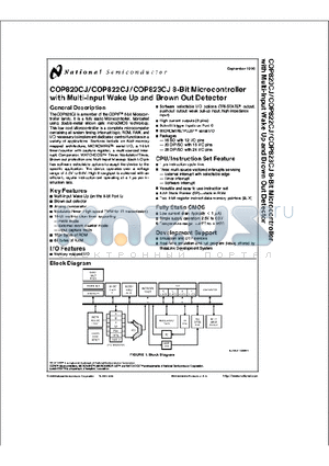 COP87L20CJM-1N datasheet - 8-bit Microcontroller with with Multi-Input Wake Up and Brown Detecter