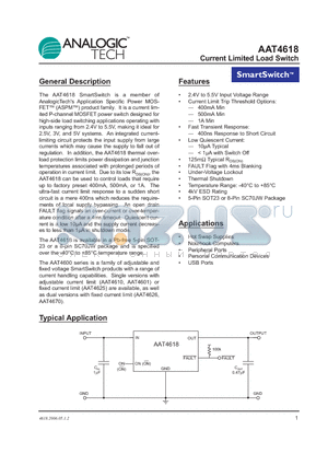 AAT4618 datasheet - Current Limited Load Switch