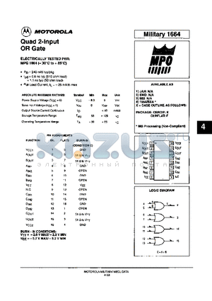 1664 datasheet - Quad 2-Input OR Gate